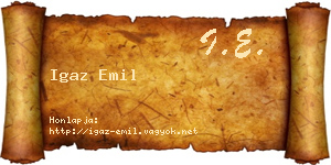 Igaz Emil névjegykártya